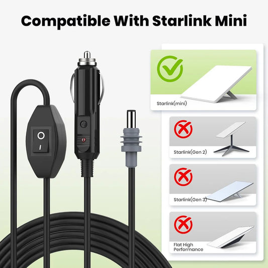 StaroamGear Vehicle Power Adapter 10ft for Starlink Mini