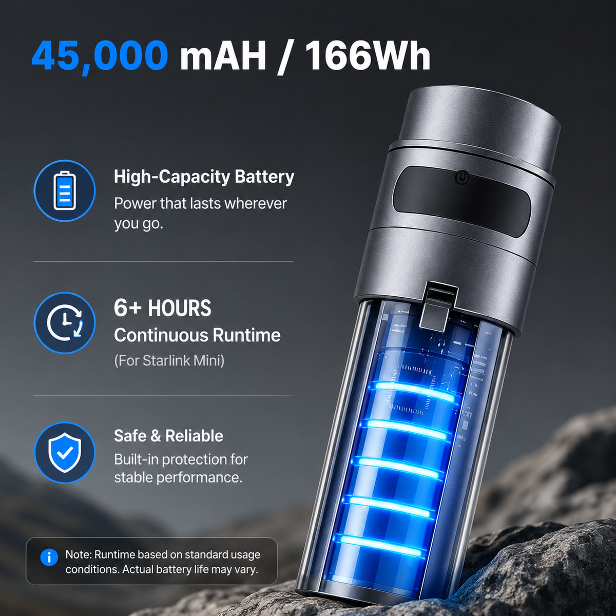 LinkStand 45,000mAh Battery Mount for Starlink Mini view 6