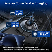 Starlink Mini 3-in-1 Cable USB-C Car Charger DC view 2