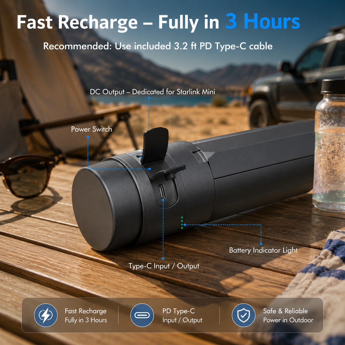 LinkStand 45,000mAh Battery Mount for Starlink Mini view 9