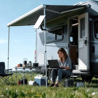 StaroamGear Mount Kit for Starlink Mini - Installed on Roof Rack Camping Setup