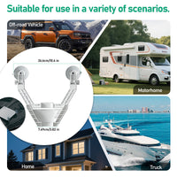 Dual suction cup mount dimensions for a Starlink Mini vehicle installation