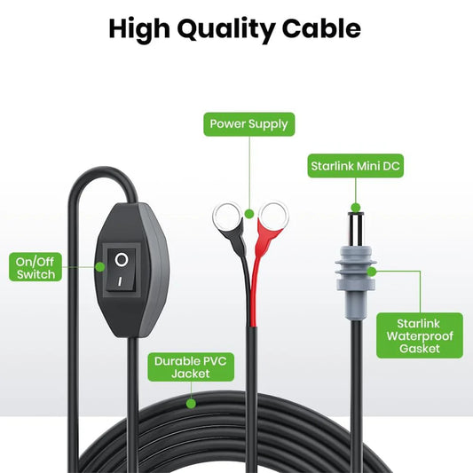 StaroamGear DC Power Cable 3M for Starlink Mini